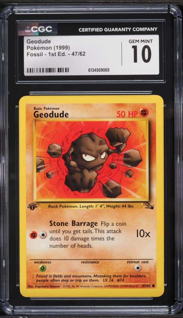 Pokemon Fossil 1st Edition Geodude #47
