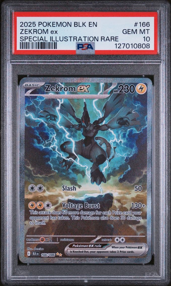 2025 #166 Zekrom EX PSA 10 Blk E