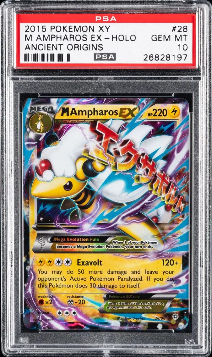 2015 #28 M Ampharos EX PSA 10 XY