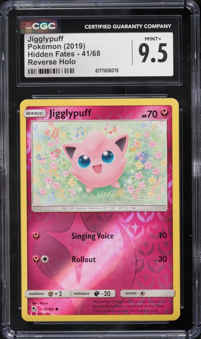 Pokemon Sun & Moon Hidden Fates Reverse Holo Jigglypuff #41