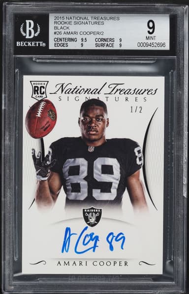 National Treasures Signatures Black Amari Cooper ROOKIE AUTO 1/2