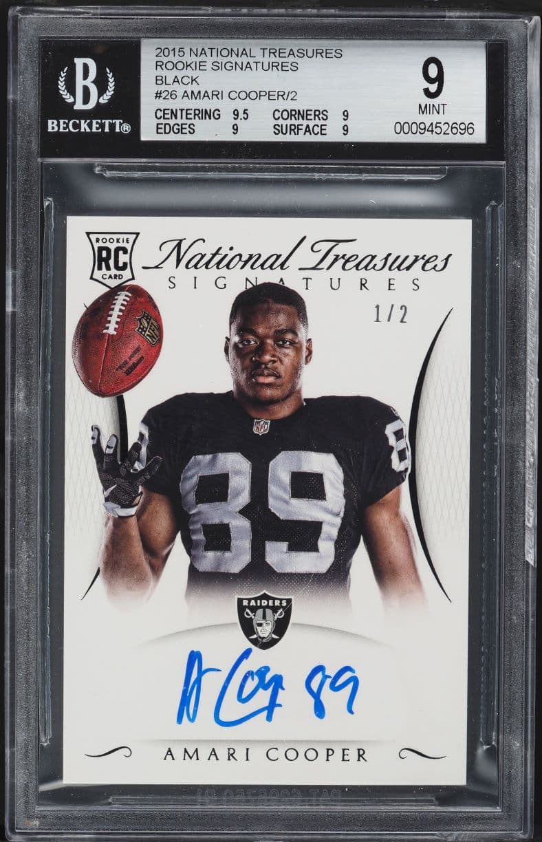 National Treasures Signatures Black Amari Cooper ROOKIE AUTO 1/2