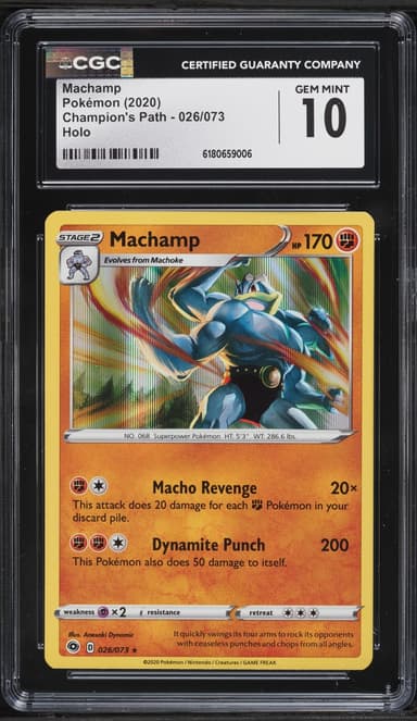Pokemon Sword & Shield Champion's Path Holo Machamp #26