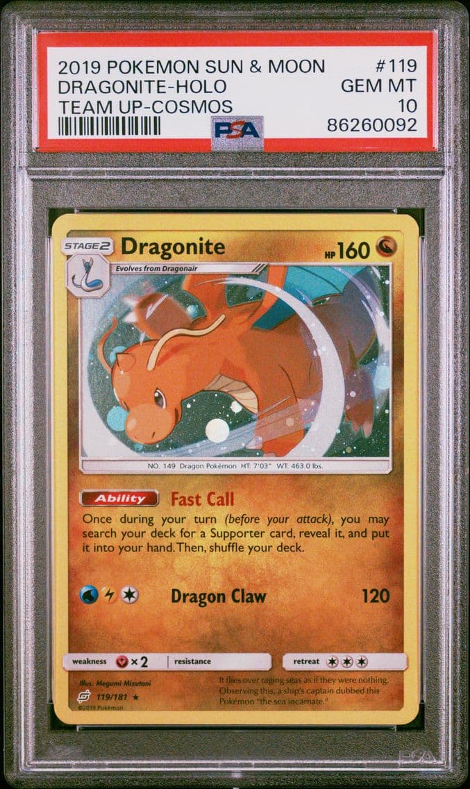 2019 #119 Dragonite-Holo PSA 10 