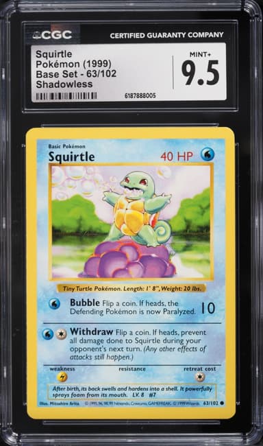 Pokemon Base Set Shadowless Squirtle #63