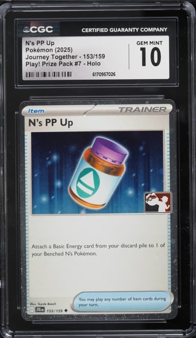 Pokemon SV Journey Together Play Prize Pack 7 Holo N's PP Up #153