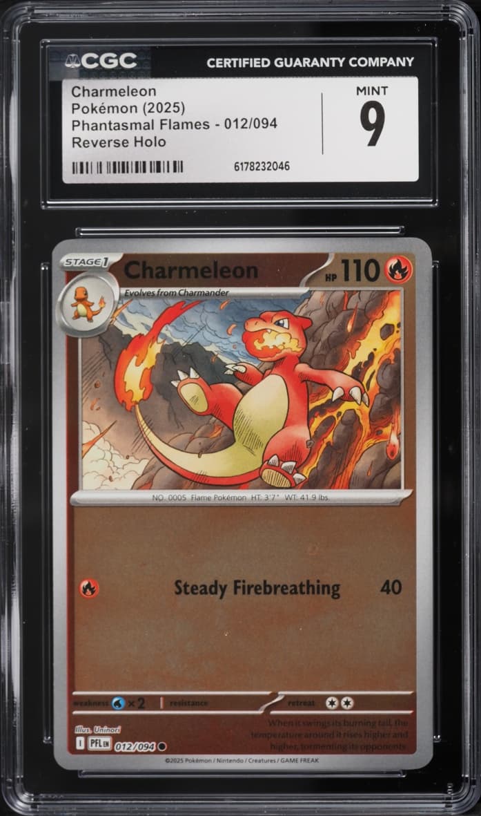 Pokemon Mega Evolution Phantasmal Flames Reverse Holo Charmeleon #012