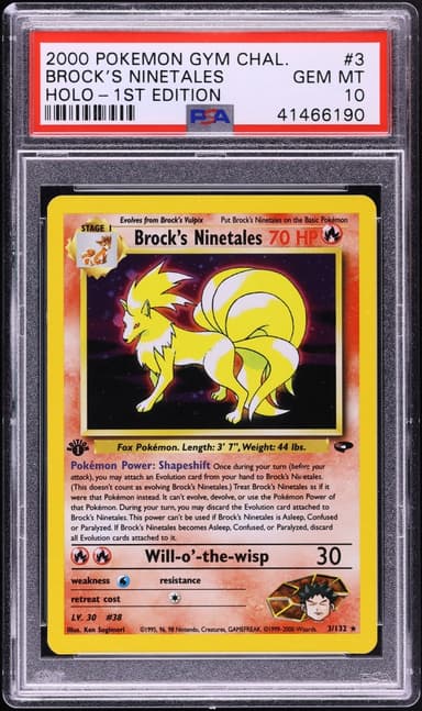 Pokemon Gym Challenge 1st Edition Holo Brock's Ninetales #3