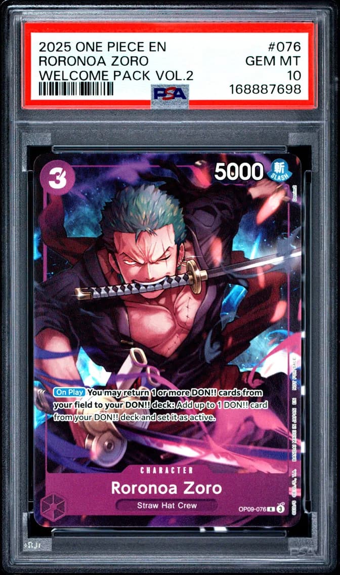 2025 #076 Roronoa Zoro PSA 10 On