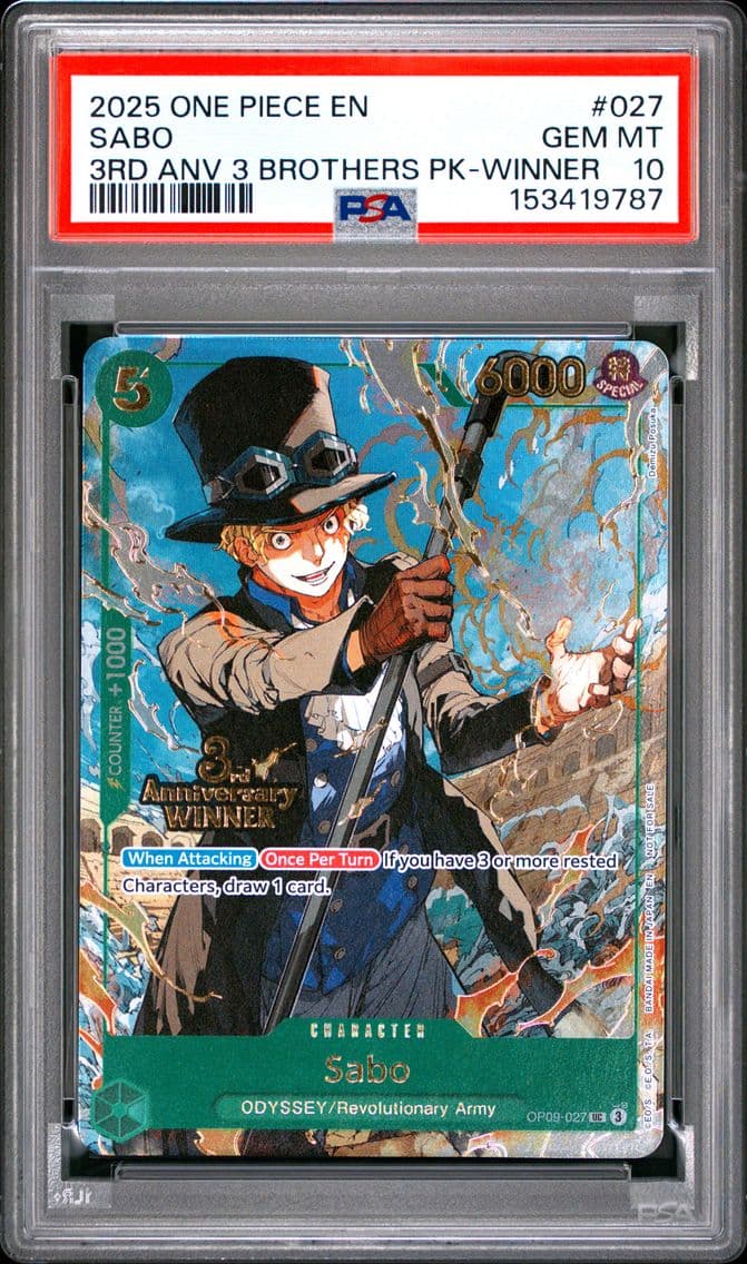 2025 #027 Sabo PSA 10 One Piece 