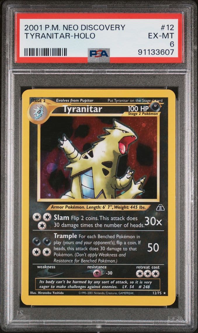 2001 #12 Tyranitar-Holo PSA 6 Ne