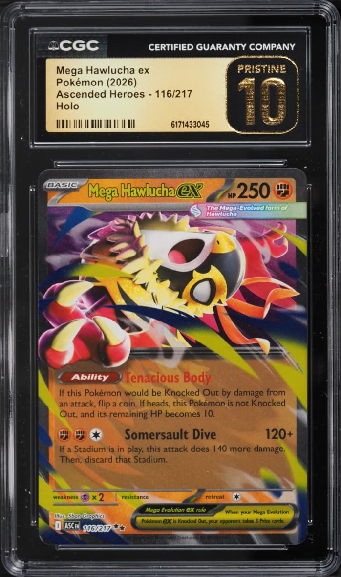 Pokemon Mega Evolution Ascended Heroes Holo Mega Hawlucha Ex #116
