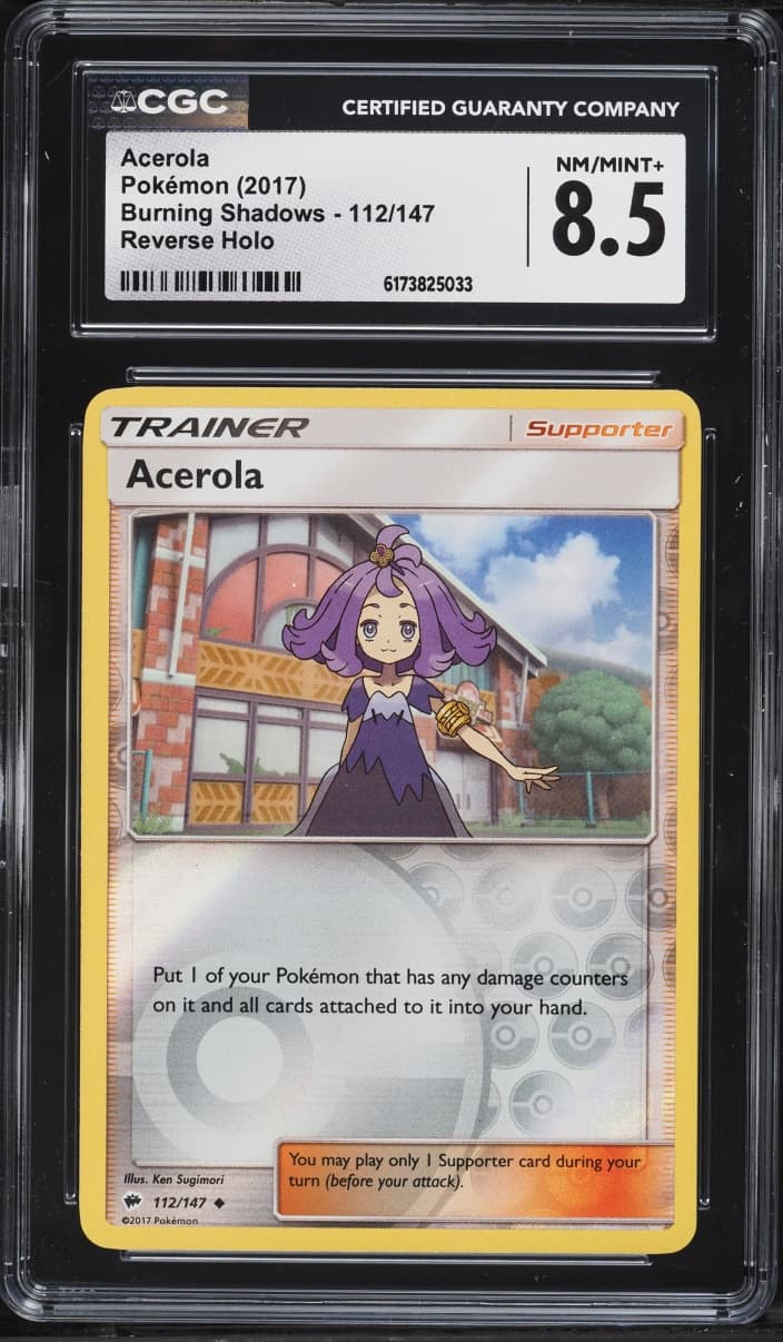 Pokemon Sun & Moon Burning Shadows Reverse Holo Acerola #112