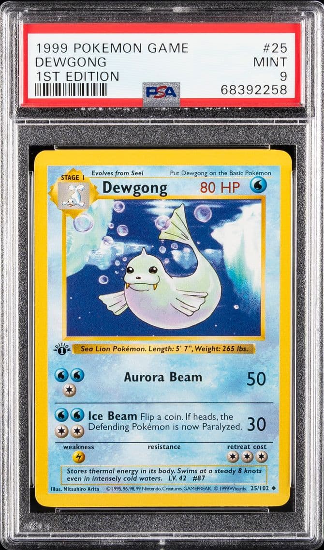 1999 #25 Dewgong 1st Edition PSA