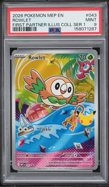 Pokemon Mega Evolution Promo First Partner Illustration Full Art Rowlet #43