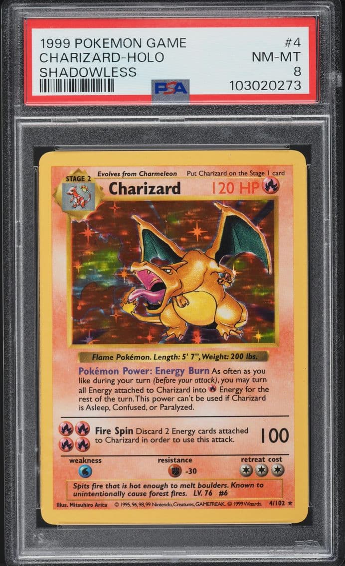 1999 #4 Charizard PSA 8 Pokemon