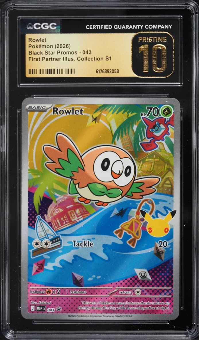 Pokemon Mega Promo First Partner Illustration Full Art Rowlet #43