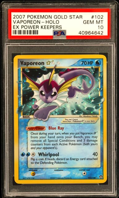 Vaporeon-Holo Gold Star