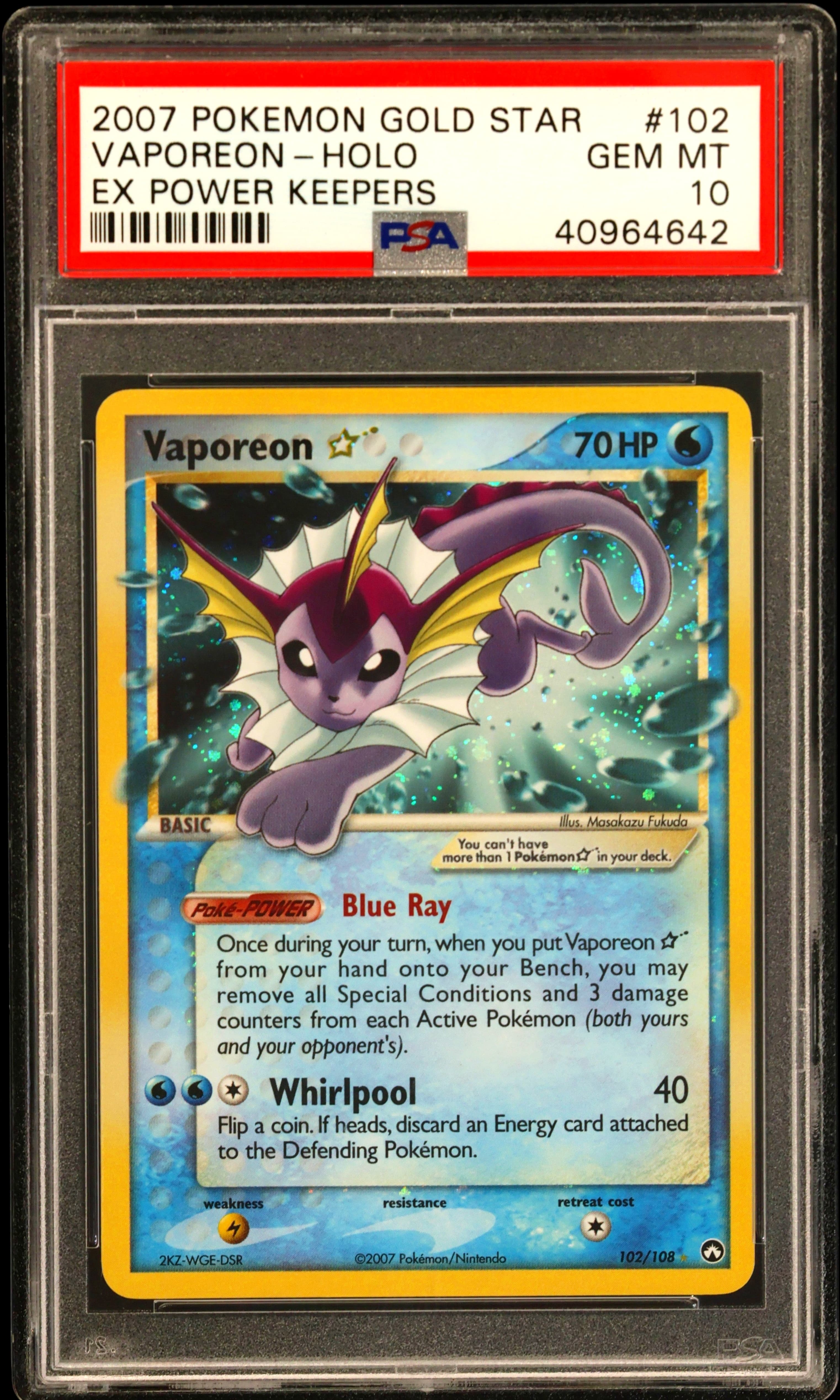 Vaporeon-Holo Gold Star
