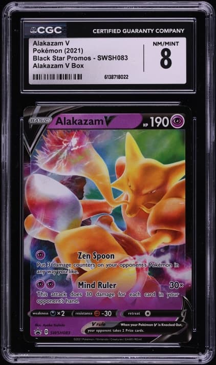 Pokemon Sword & Shield Black Star Promo Box Alakazam V #SWSH083