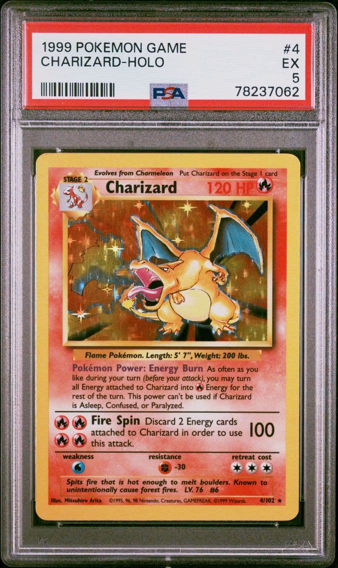 1999 #4 Charizard-Holo PSA 5 Gam