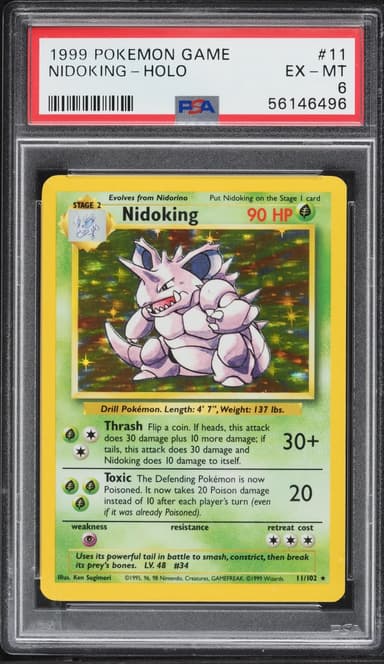 Pokemon Base Set Holo Nidoking #11