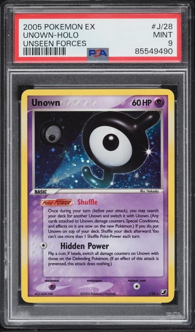 Pokemon EX Unseen Forces Holo Unown #J/28