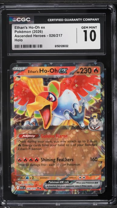Pokemon Mega Evolution Ascended Heroes Holo Ethan's Ho-Oh ex #26