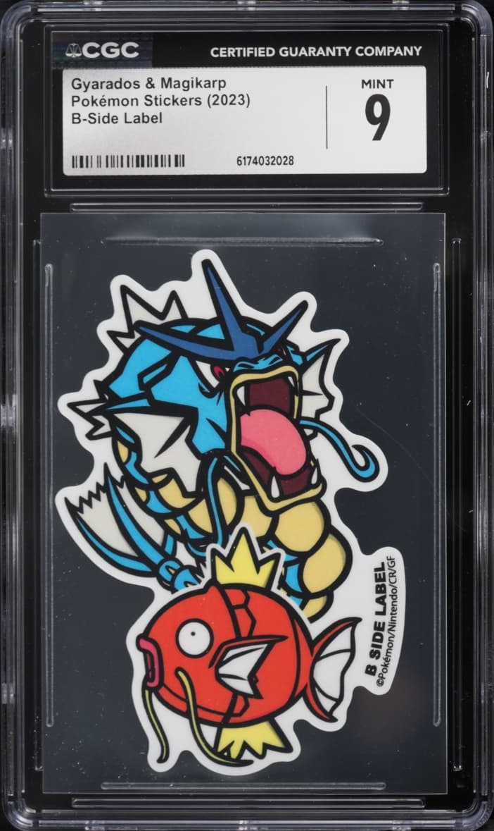Pokemon Japanese Stickers B-Side Label Gyarados & Magikarp
