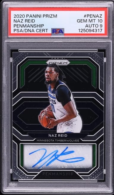 Panini Prizm Penmanship Naz Reid AUTO DNA 9 #PE-NAZ