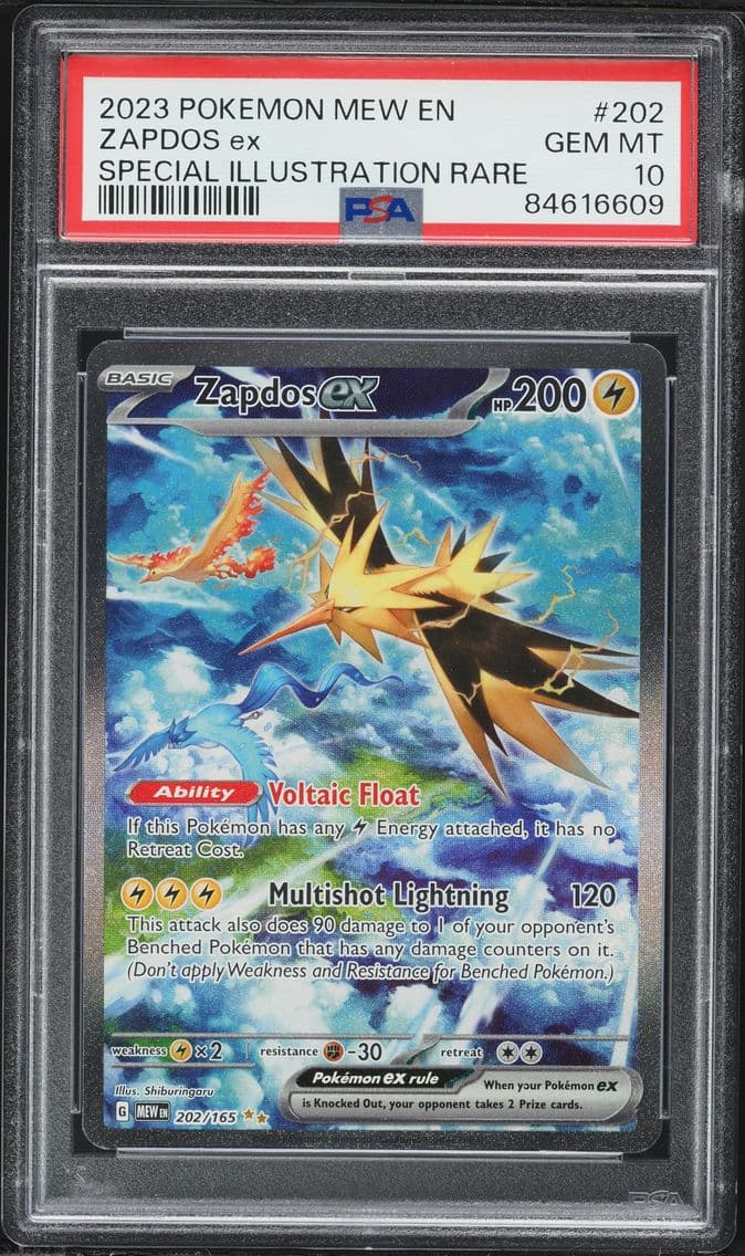 2023 #202 Zapdos EX PSA 10 Mew E