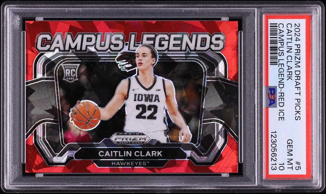 Panini Prizm Draft Picks Campus Legends Red Ice Caitlin Clark ROOKIE #5