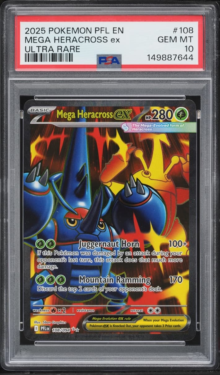 Pokemon Mega Evolution Phantasmal Flames Full Art Mega Heracross Ex #108
