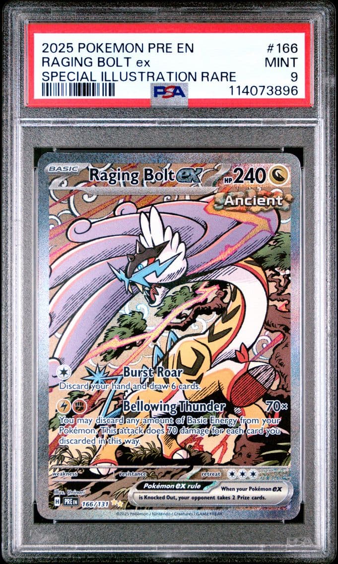 2025 #166 Raging Bolt EX PSA 9 P
