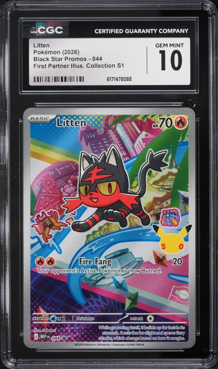 Pokemon Mega Evolution Promo First Partner Illustration S1 Full Art Litten #44