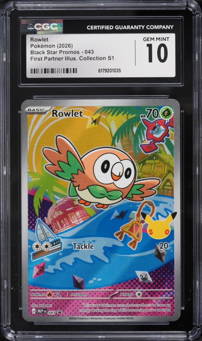 Pokemon Mega Evolution Promo First Partner Illustration S1 Full Art Rowlet #43