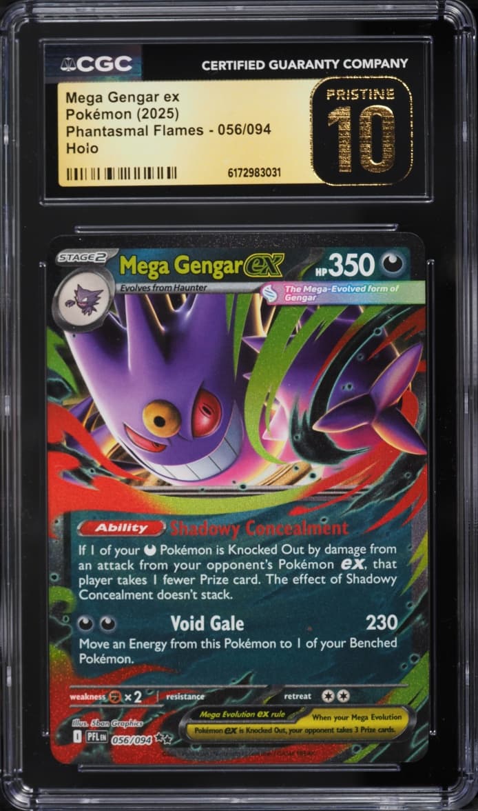 Pokemon Mega Evolution Phantasmal Flames Holo Mega Gengar EX #56