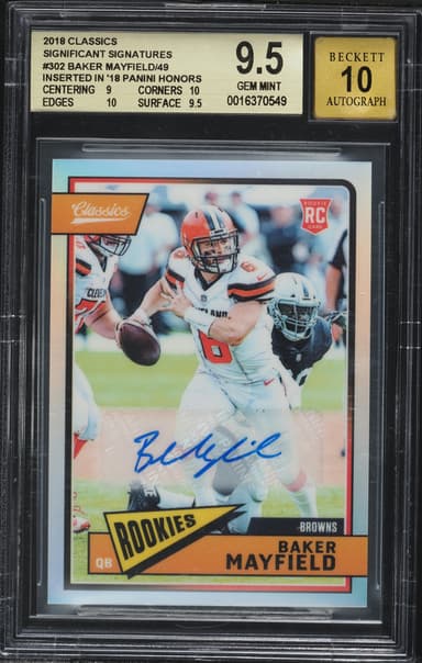 Baker Mayfield/49/Inserted in 2018 Panini Honors