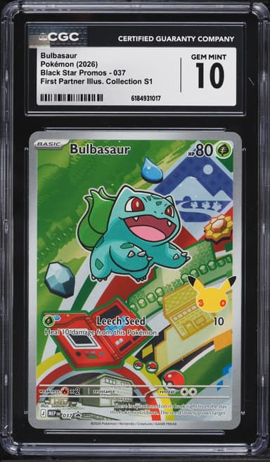 Pokemon Mega Promo First Partner Illustration S1 Full Art Bulbasaur #37