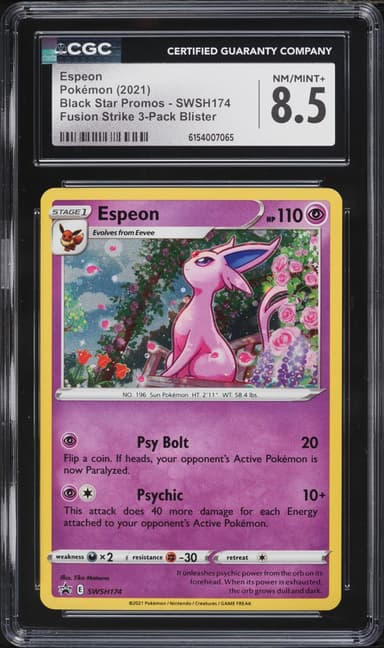 Pokemon Sword & Shield Promo Fusion Strike 3-Pack Holo Espeon #SWSH174