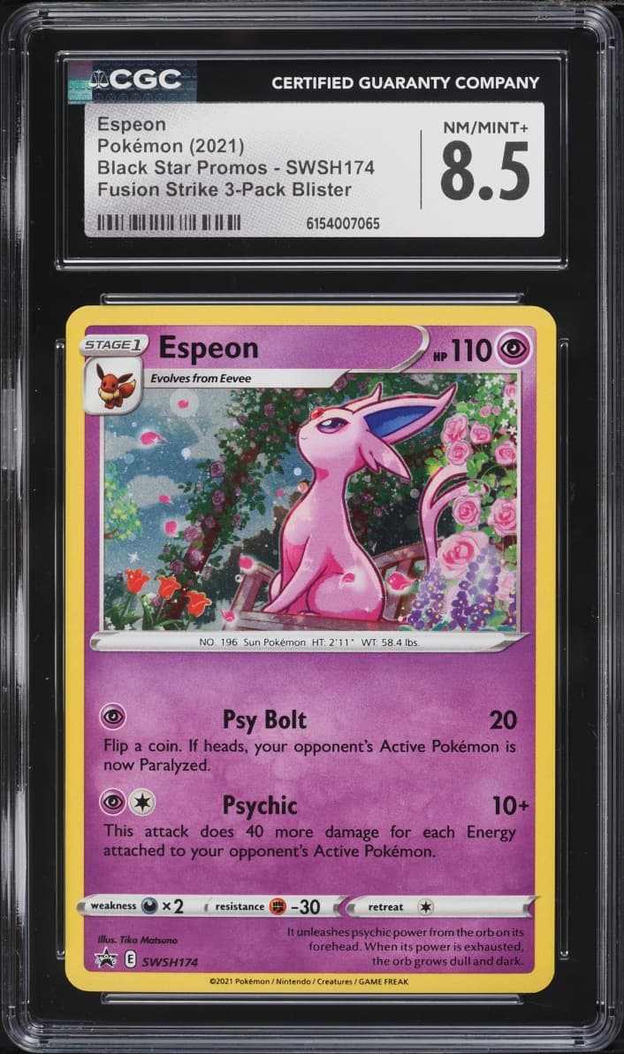 Pokemon Sword & Shield Promo Fusion Strike 3-Pack Holo Espeon #SWSH174