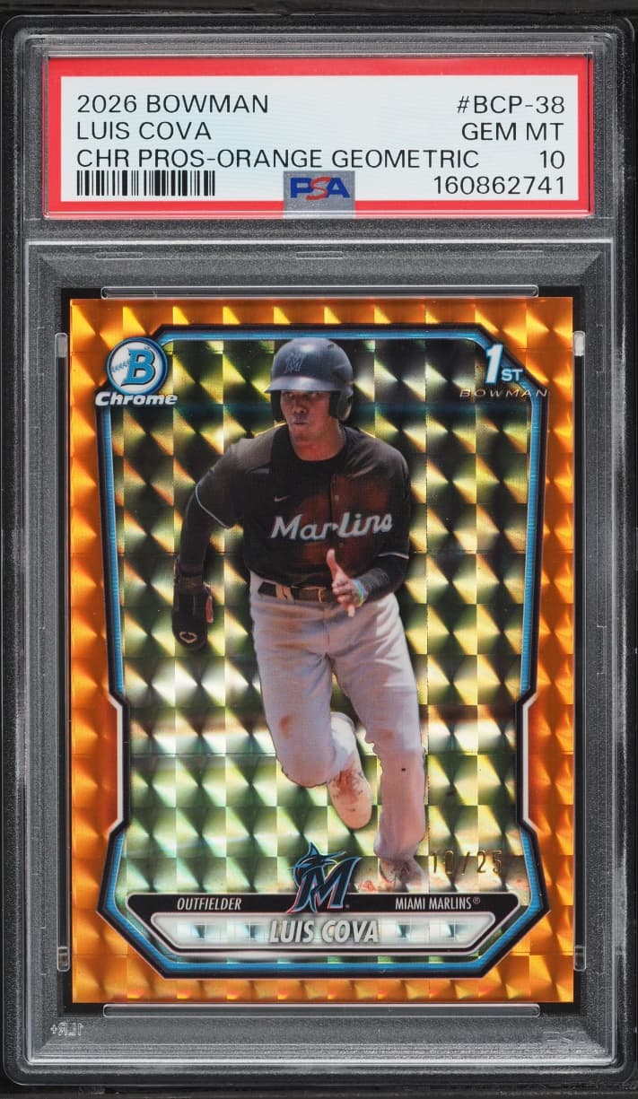 Bowman Chrome Orange Geometric Luis Cova PROSPECT /25 #BCP-38