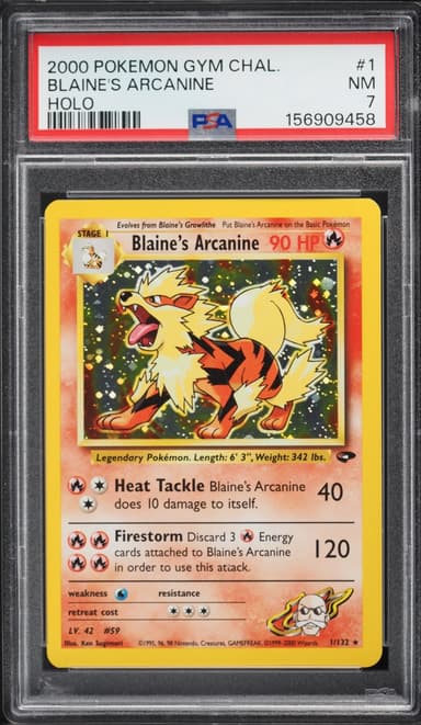 Pokemon Gym Challenge Holo Blaine's Arcanine #1