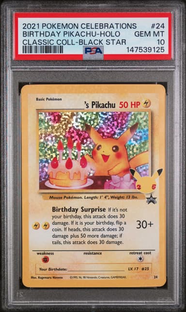 Birthday Pikachu-Holo
