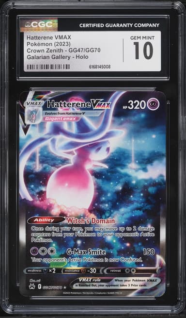 Pokemon Sword & Shield Crown Zenith Full Art Hatterene VMAX #GG47