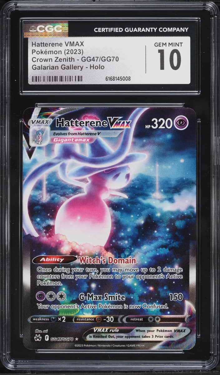 Pokemon Sword & Shield Crown Zenith Full Art Hatterene VMAX #GG47