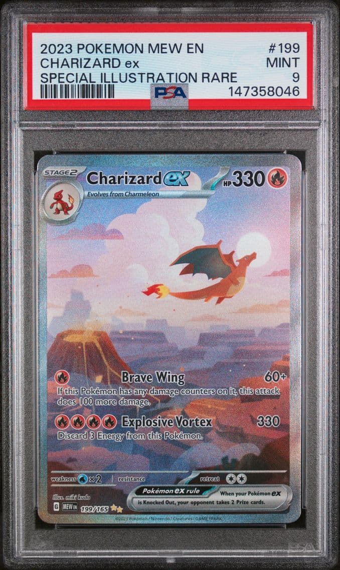 2023 #199 Charizard EX PSA 9 Mew