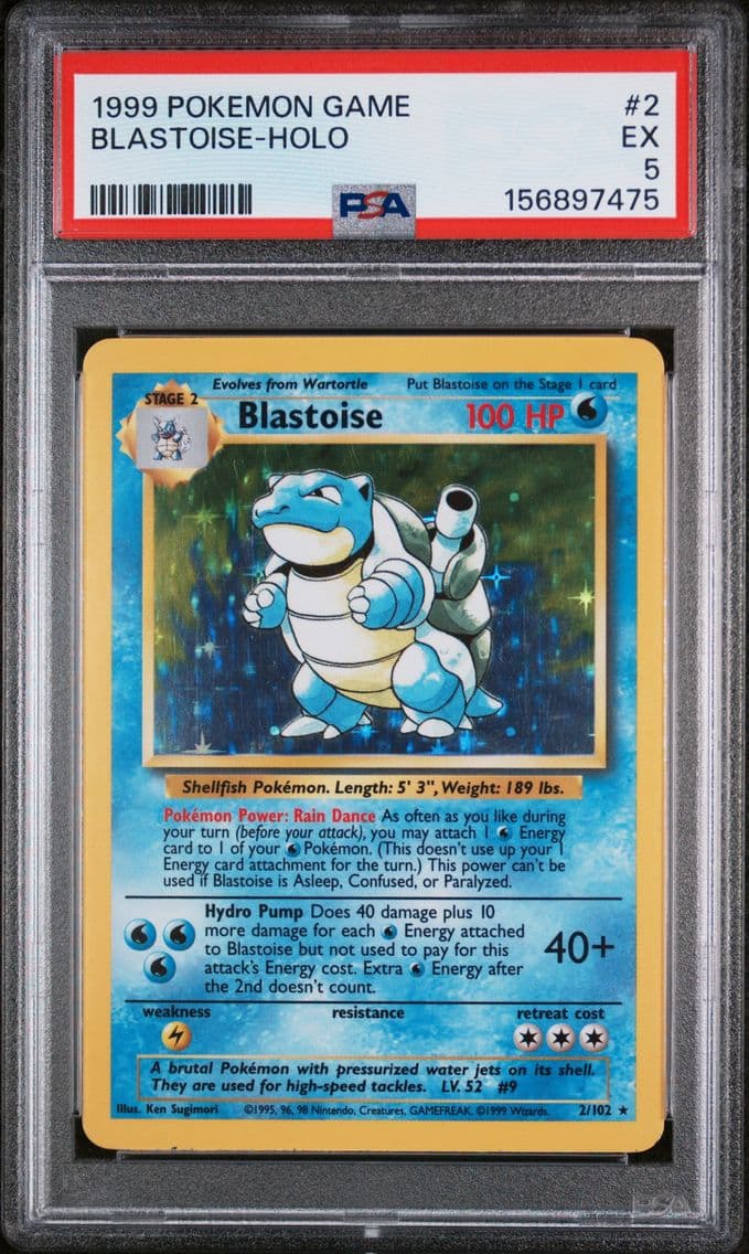 1999 #2 Blastoise-Holo PSA 5 Gam