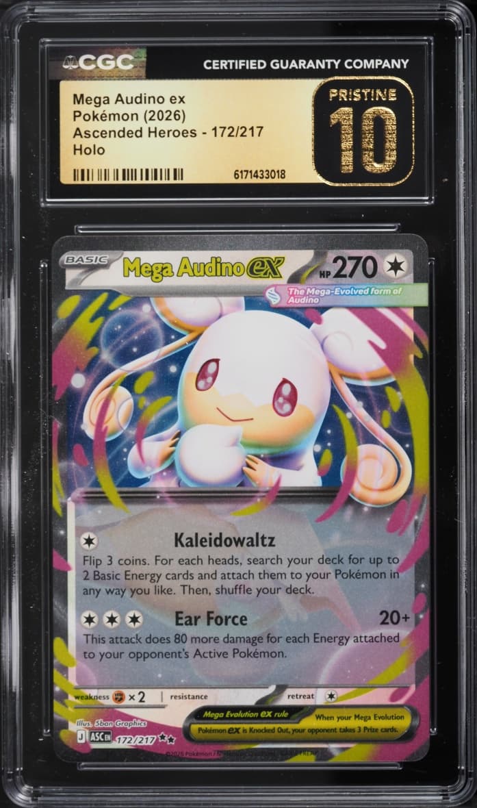 Pokemon Mega Evolution Ascended Heroes Holo Mega Audino Ex #172