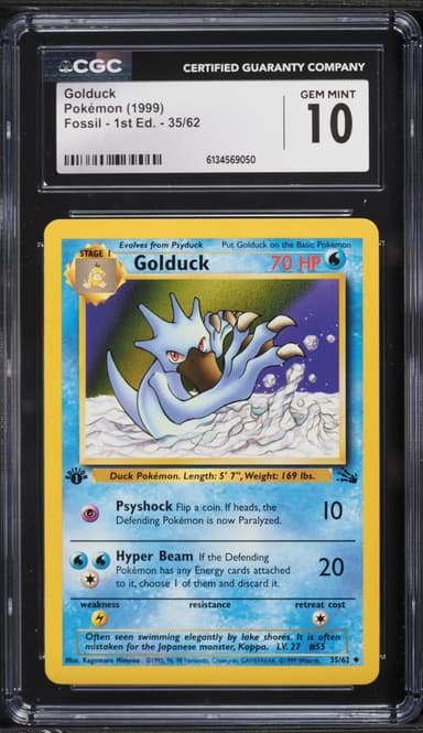 Pokemon Fossil 1st Edition Golduck #35